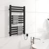 DFBIQKLS Heated Towel Rack, Wall Mounted Electric Towel Warmer for Bathroom with Built-in Timer and LED Indicator, Aluminum Heated Drying Rack, 400W, Black view 3