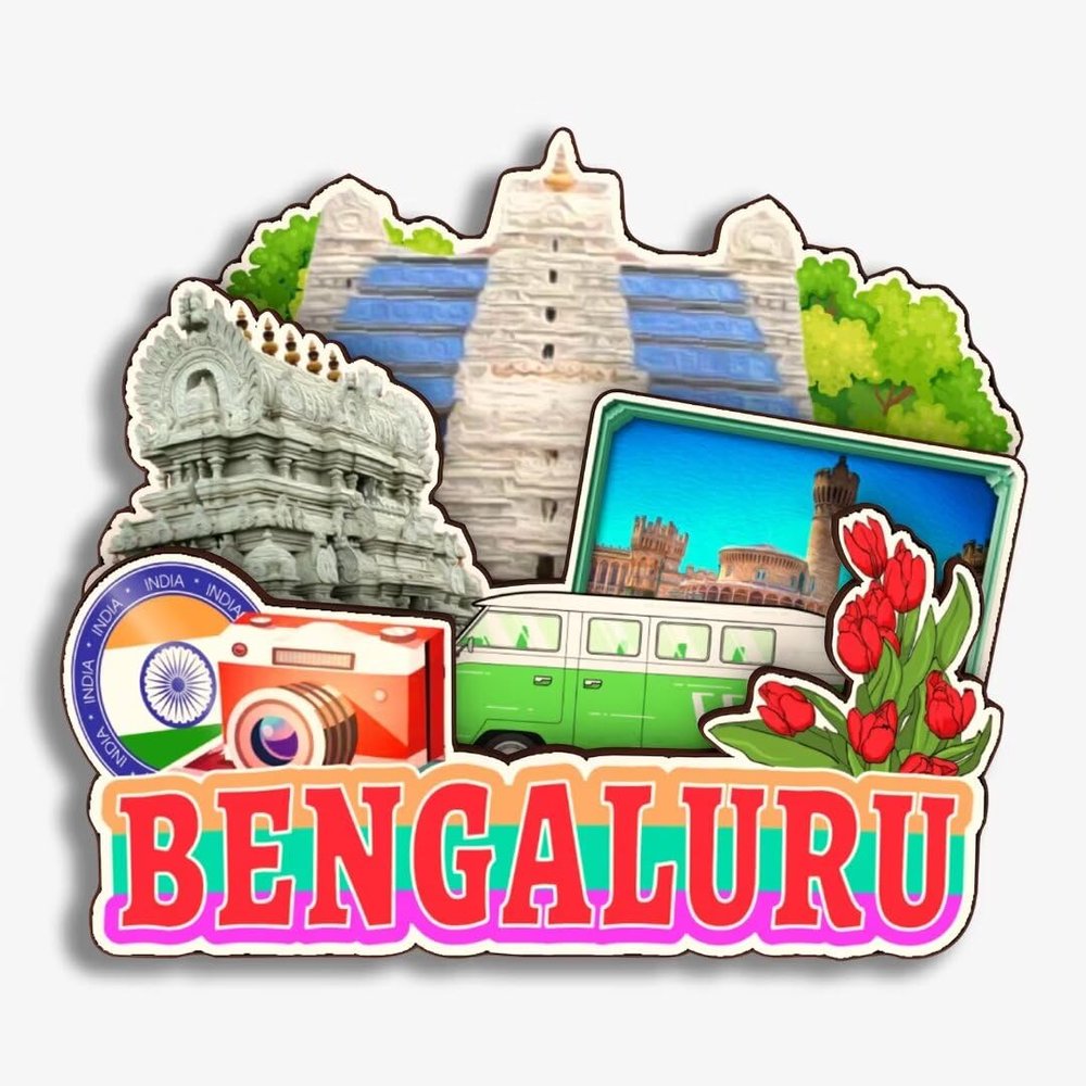 Bengaluru Bangalore India Wooden Fridge Magnet Cute 3D City Travel Souvenirs Crafts Handmade Refrigerator Stickers Home Whiteboard Decor Collection Gift
