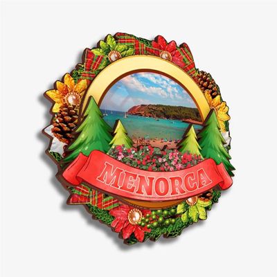Menorca Spain Fridge Magnet 3D Wooden City Travel Souvenirs Handmade Crafts Refrigerator Magnets Stickers Home Decor Collection Gift
