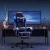 Ergonomic Gaming Chair with Footrest, PU Leather Video Game Chairs for Adults, Reclining Gamer Chair Office Chair with Lumbar Support, Comfortable Computer Chair for Heavy People (Blue) view 2