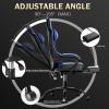 Ergonomic Gaming Chair with Footrest, PU Leather Video Game Chairs for Adults, Reclining Gamer Chair Office Chair with Lumbar Support, Comfortable Computer Chair for Heavy People (Blue) view 4