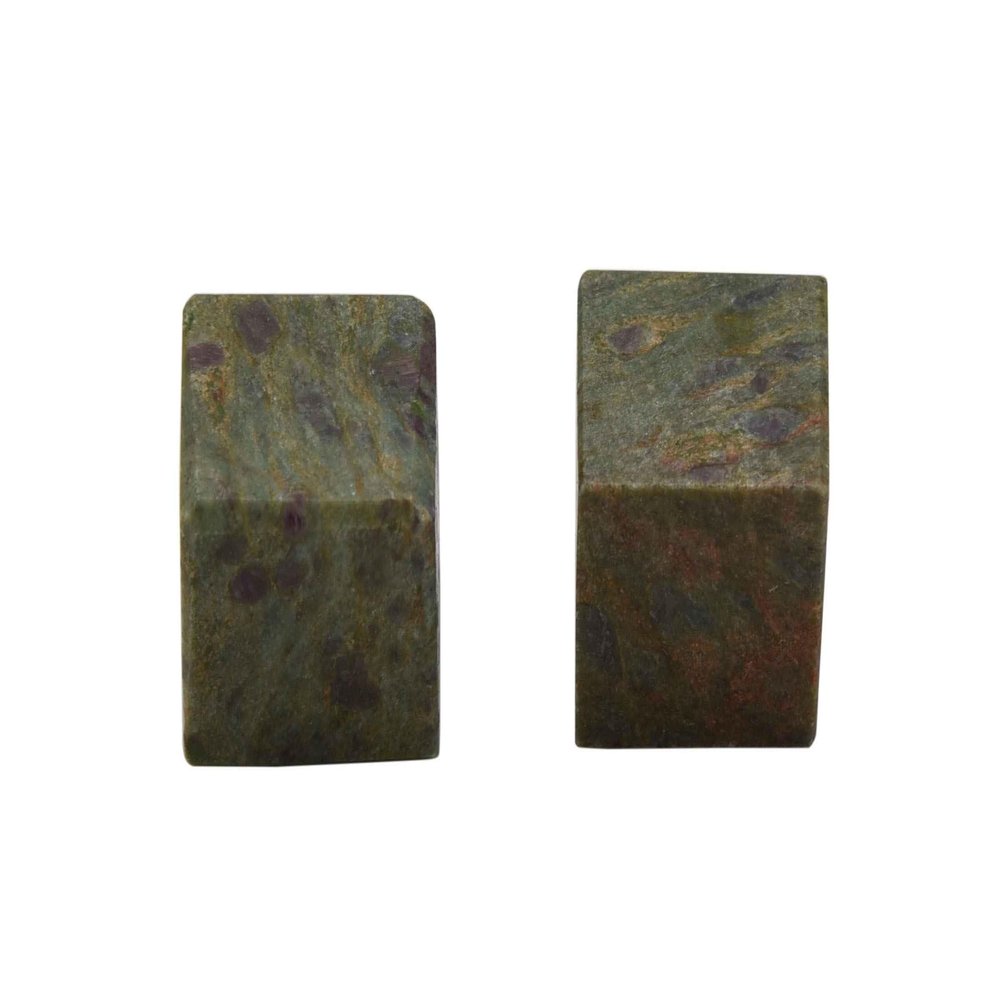 Blessfull Healing Reiki Ruby Fuchsite Cube Shape Stone 0.5" to 1" Inches Approx Set of 2 Pcs