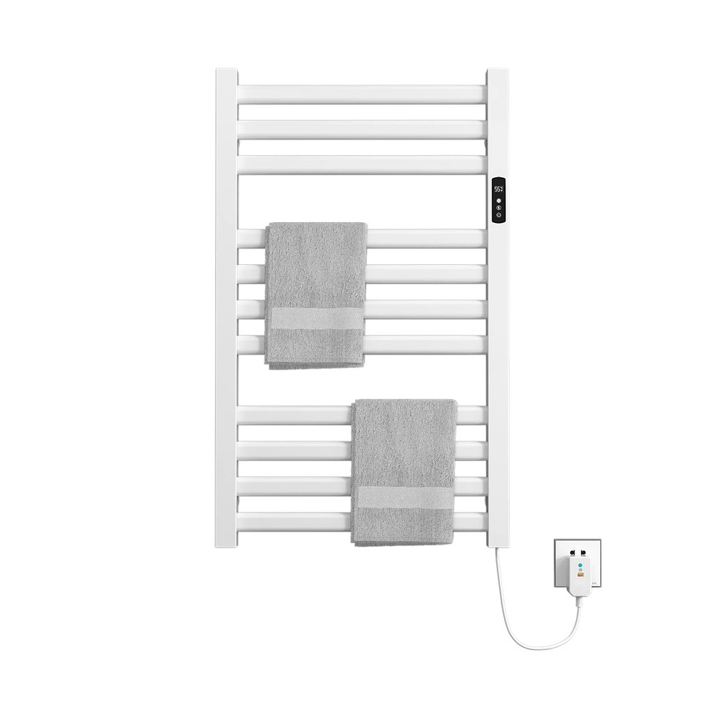 Heated Towel Rack, Wall Mounted Electric Towel Warmer for Bathroom with Built-in Timer and LED Indicator, Aluminum Heated Drying Rack, 400W