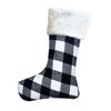 Cabilock 1pc Christmas Hanging Socks Decorative Grid Pouch for Tree Adornment Black Style for Surprising Treats and Candies view 1