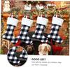 Cabilock 1pc Christmas Hanging Socks Decorative Grid Pouch for Tree Adornment Black Style for Surprising Treats and Candies view 2