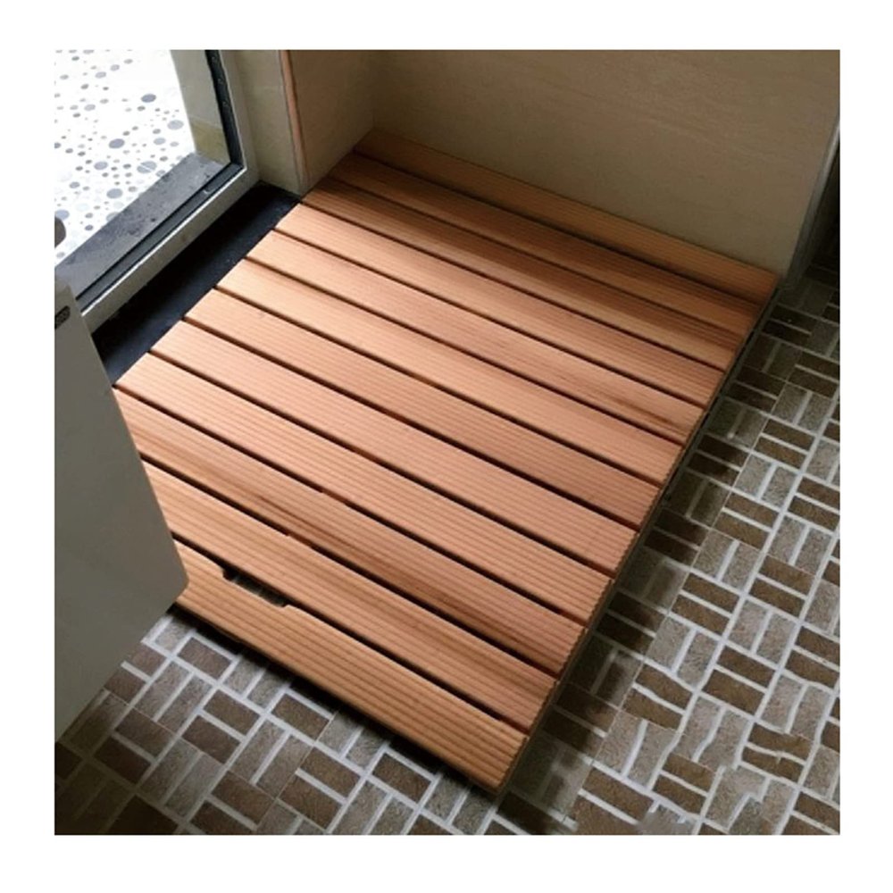 Bamboo Duckboard Bath Mat,Natural Wood Bath Shower Mat, Wooden Slatted Duck Board for Bathtub Spa Sauna, Waterproof Large Floor Mat for Indoor and Outdoor,Customizable,60x120cm/24x47in