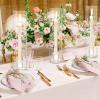 Biuitug Glass Hurricane Candle Holder: 10 Pcs Tapered Candlestick Holders Bulk with Cylinder Sleeves Tall Glass Candle Holder Large Clear Candle Stand for Wedding Birthday Party Christmas Home view 2