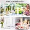 Biuitug Glass Hurricane Candle Holder: 10 Pcs Tapered Candlestick Holders Bulk with Cylinder Sleeves Tall Glass Candle Holder Large Clear Candle Stand for Wedding Birthday Party Christmas Home view 3