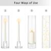 Biuitug Glass Hurricane Candle Holder: 10 Pcs Tapered Candlestick Holders Bulk with Cylinder Sleeves Tall Glass Candle Holder Large Clear Candle Stand for Wedding Birthday Party Christmas Home view 4