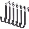 GHYFSWWWQ Perforation-Free Door Back Hook Impregnated Metal Bathroom Coat Hook S Single Hook Bathroom Towel Mop Movable Hook (6 Pieces), Silver view 1