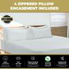 4-Pack MATTSHIELD Max Comfort Pillow Protectors, Queen  Zippered, 100% Waterproof, Organic Cotton Terry Surface, Quiet & Breathable Pillowcase Covers view 2