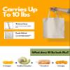 PartyPrints 100 Pack 15x16 Reusable Natural Cotton Blank Beige Tote Bag with Handles, Large Plain Bulk Sublimation Canvas Cloth Tote Bags for Gift, Beach, School, Work, DIY, Craft, Shopping, Painting view 4