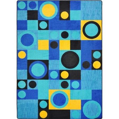 BACK2BASICS Kid Essentials City Block Rectangle Teen Area Rugs 01 Blue - 5 ft. 4 in. x 7 ft. 8 in., BA730601