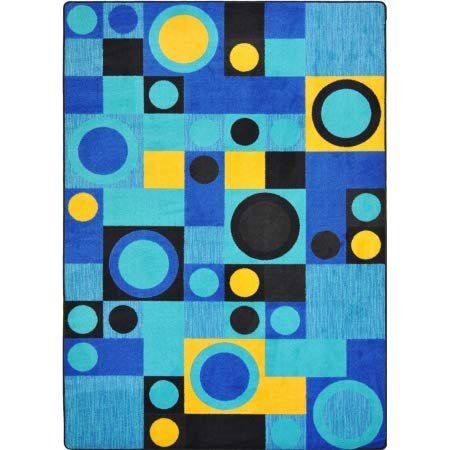 BACK2BASICS Kid Essentials City Block Rectangle Teen Area Rugs 01 Blue - 5 ft. 4 in. x 7 ft. 8 in., BA730601