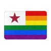 KOSPOGO California Lone Star Pride Rainbow LGBT Flag Bathroom Rugs Ultra Soft Non Slip Bath Mat Durable Kitchen Bedroom Rug 16x24 Inch Area Rug Door Mat view 1