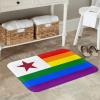 KOSPOGO California Lone Star Pride Rainbow LGBT Flag Bathroom Rugs Ultra Soft Non Slip Bath Mat Durable Kitchen Bedroom Rug 16x24 Inch Area Rug Door Mat view 2
