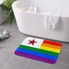 KOSPOGO California Lone Star Pride Rainbow LGBT Flag Bathroom Rugs Ultra Soft Non Slip Bath Mat Durable Kitchen Bedroom Rug 16x24 Inch Area Rug Door Mat view 4