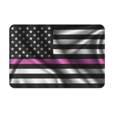 KOSPOGO Silk Style United States Thin Pink Line Flag Bathroom Rugs Ultra Soft Non Slip Bath Mat Durable Kitchen Bedroom Rug 16x24 Inch Area Rug Door Mat