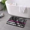 KOSPOGO Silk Style United States Thin Pink Line Flag Bathroom Rugs Ultra Soft Non Slip Bath Mat Durable Kitchen Bedroom Rug 16x24 Inch Area Rug Door Mat view 4
