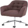 Office Chair Swivel Chair Ergonomic Adjustable Office Chair Velvet Upholstered Seat Armless Desk Chair Work Chair Chair (Color : Brown) Needed view 3