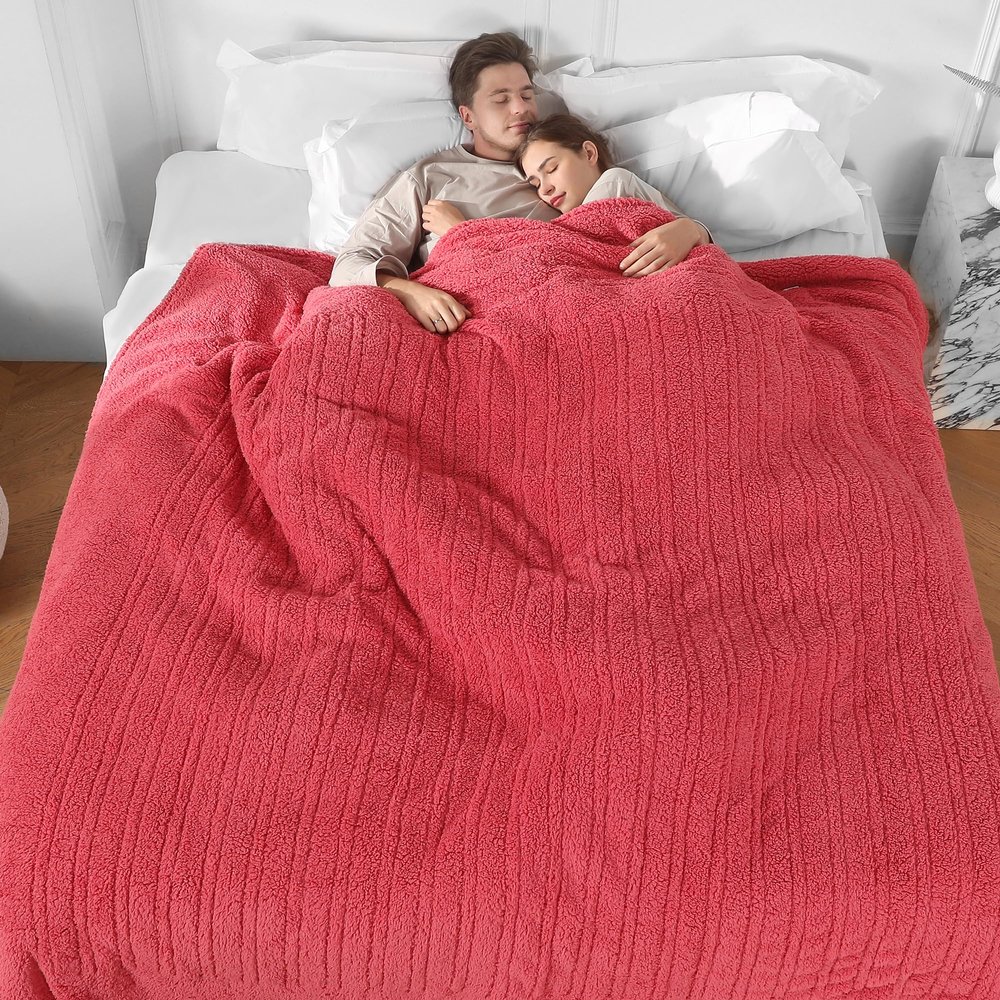 ESTINGO Electric Blanket King Size, Heated Blanket King with Dual Control of 5 Heating Levels & 10 Hours Auto Off, Electric Blanket Sherpa with Overheat Protection for Bedding, 100"X90", Rose Pink