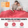 ESTINGO Electric Blanket King Size, Heated Blanket King with Dual Control of 5 Heating Levels & 10 Hours Auto Off, Electric Blanket Sherpa with Overheat Protection for Bedding, 100"X90", Rose Pink view 2