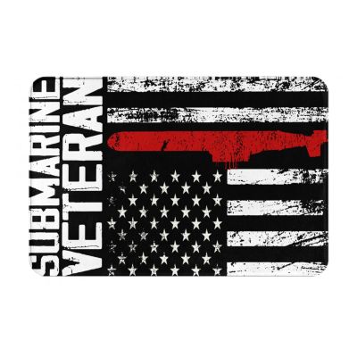 KOSPOGO American Flag Submarine Veteran Bathroom Rugs Ultra Soft Non Slip Bath Mat Durable Kitchen Bedroom Rug 16x24 Inch Area Rug Door Mat