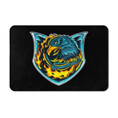 KOSPOGO Cool Firehawk Bathroom Rugs Ultra Soft Non Slip Bath Mat Durable Kitchen Bedroom Rug 16x24 Inch Area Rug Door Mat