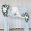 Prettybuy Artificial Wedding Arch Flowers Kit Pack of 2, Wedding Artificial Flowers Floral Swag Arch Flowers Garland for Wedding Ceremony Reception Backdrop Decoration, White Blue view 2