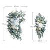 Prettybuy Artificial Wedding Arch Flowers Kit Pack of 2, Wedding Artificial Flowers Floral Swag Arch Flowers Garland for Wedding Ceremony Reception Backdrop Decoration, White Blue view 3