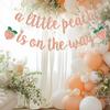 A Little Peach is on the Way Banner Baby Shower/Gender Revel Party Decorations Newborn Baby First Birthday Party Banner Fruit Theme Birthday Banner Rose Gold Glitter view 2