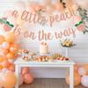 A Little Peach is on the Way Banner Baby Shower/Gender Revel Party Decorations Newborn Baby First Birthday Party Banner Fruit Theme Birthday Banner Rose Gold Glitter view 3