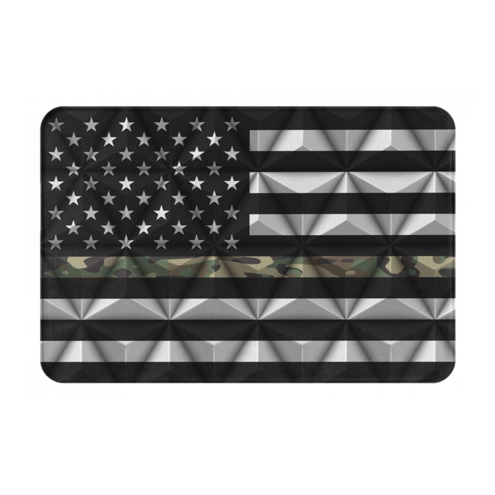 KOSPOGO United States Thin Camo Line Flag Bathroom Rugs Ultra Soft Non Slip Bath Mat Durable Kitchen Bedroom Rug 16x24 Inch Area Rug Door Mat