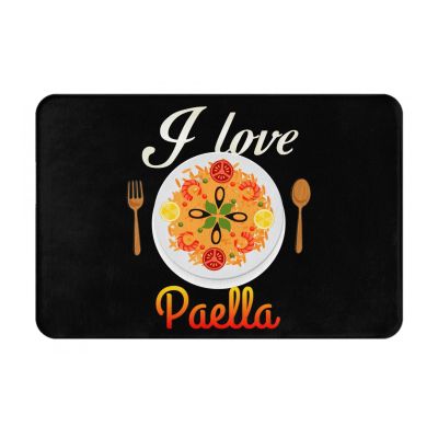 KOSPOGO I Love Paella Bathroom Rugs Ultra Soft Non Slip Bath Mat Durable Kitchen Bedroom Rug 16x24 Inch Area Rug Door Mat