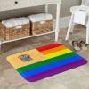 KOSPOGO Pride Rainbow LGBT Flag of New Jersey Bathroom Rugs Ultra Soft Non Slip Bath Mat Durable Kitchen Bedroom Rug 16x24 Inch Area Rug Door Mat view 2