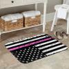KOSPOGO American Flag Thin Pink Line Bathroom Rugs Ultra Soft Non Slip Bath Mat Durable Kitchen Bedroom Rug 16x24 Inch Area Rug Door Mat view 2