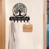 BoutiQUEENnMetal Personalized Key Holder for Wall Tree of Life Metal Key Hook Custom Name Hook Personalized Key Holder Hanger for Front Door Handmade Housewarming view 2