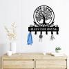 BoutiQUEENnMetal Personalized Key Holder for Wall Tree of Life Metal Key Hook Custom Name Hook Personalized Key Holder Hanger for Front Door Handmade Housewarming view 4