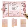 DARUNAXY Rose Gold 60th Birthday Party Decorations, Happy 60th Birthday Alternative Signature Guest Book for Women Pink Cheers to 60 Years Old Gifts 60 Birthday Signing Card Board Party Supplies view 1