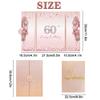 DARUNAXY Rose Gold 60th Birthday Party Decorations, Happy 60th Birthday Alternative Signature Guest Book for Women Pink Cheers to 60 Years Old Gifts 60 Birthday Signing Card Board Party Supplies view 3