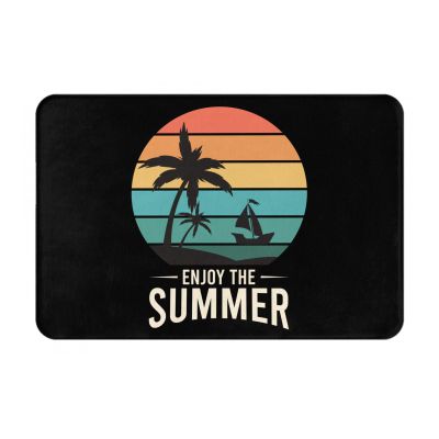 KOSPOGO Summer Beach Line Bathroom Rugs Ultra Soft Non Slip Bath Mat Durable Kitchen Bedroom Rug 16x24 Inch Area Rug Door Mat