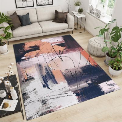 Abstract Line Area Rug, Artistic Graffiti Living Room Rugs, Small Carpets Friendly to Pets Children Comfortable to Walk on Clear Pattern, Soft Rug for Bedroom Study Kid Room 24" W x 36" L