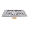 ZMQJEQANBG Shower Floor Preventer Sewer Swirl Drain Covers Brass Floor Drain 6 Inch Square Drain Removable Cover Bathroom Drainer with Hair Sieve for Kitchen Washroom Garage (Color : Silver) view 1