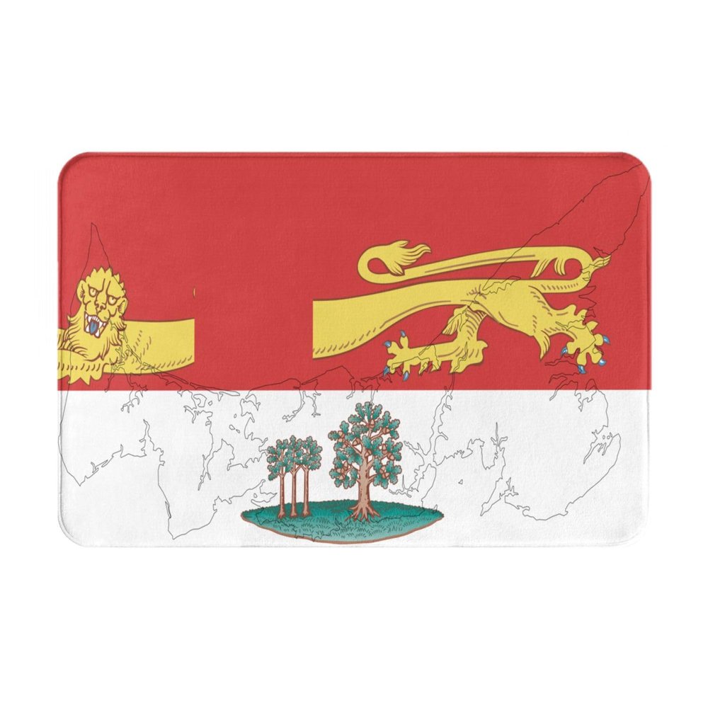 KOSPOGO Flag Map of Prince Edward Island Bathroom Rugs Ultra Soft Non Slip Bath Mat Durable Kitchen Bedroom Rug 16x24 Inch Area Rug Door Mat