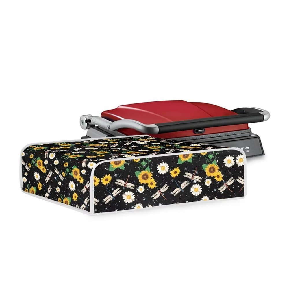 Kathyboom Sunflower Daisy Butterflies Grill Pan Cover Sturdy Electric Griddle Dust Cover Protective Covers Compatible with Most Sandwich Maker Pizza Maker Breakfast Makers