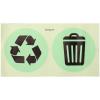 HOODANCOS Luminous Recycle Trash Can Sticker, 1 Sheet Glow in The Dark Recycle Trash Symbols Sticker Recycle Decals Garbage Sorting Trash Bin Stickers for Trash Can Recycle Bin view 1