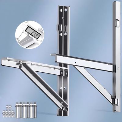 Zfmnoyev Wall Mounting Air Conditioning External Unit Bracket, 304 Stainless Steel Mini Split Bracket, Bracket for Mini Split Air Conditioner Heat Pump Systems (Color : Silver, Size : 3P2mm)