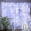 PUHONG Curtain String Lights, 300 LED Fairy Lights with 8 Light Modes, 9.8x9.8Ft Remote Controlled Plug-in Fairy String Lights for Christmas, Bedroom, Indoor, Outdoor, Weddings, Party Decor (White) view 1