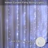 PUHONG Curtain String Lights, 300 LED Fairy Lights with 8 Light Modes, 9.8x9.8Ft Remote Controlled Plug-in Fairy String Lights for Christmas, Bedroom, Indoor, Outdoor, Weddings, Party Decor (White) view 2