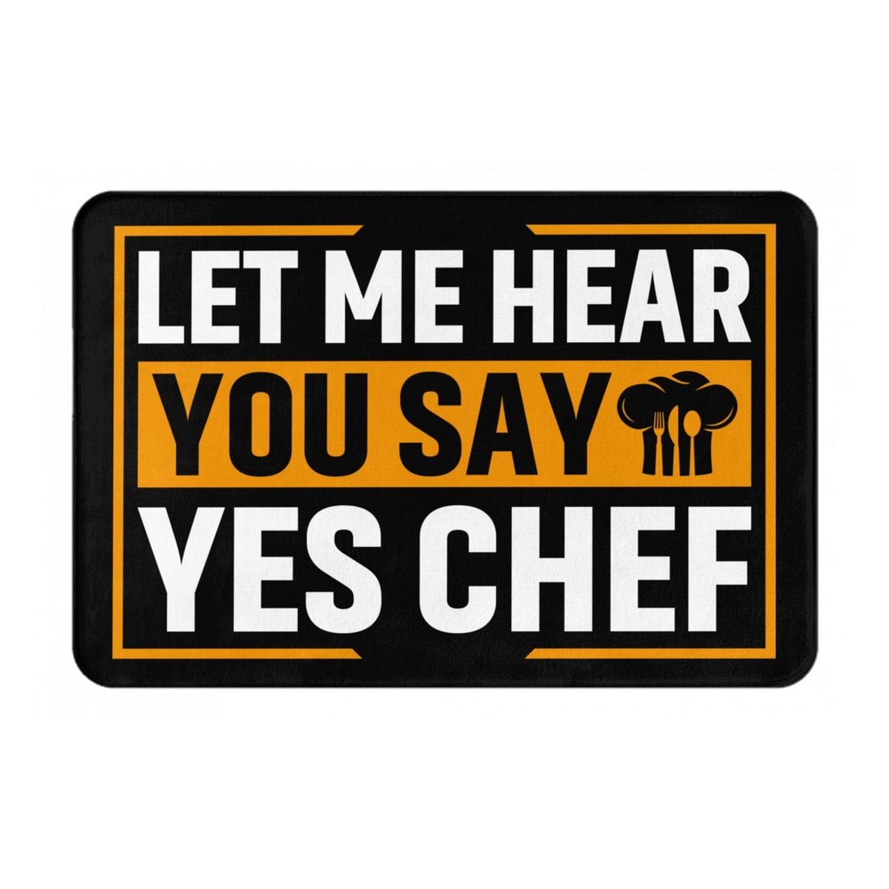 KOSPOGO Let Me Hear You Say Yes Chef Bathroom Rugs Ultra Soft Non Slip Bath Mat Durable Kitchen Bedroom Rug 16x24 Inch Area Rug Door Mat